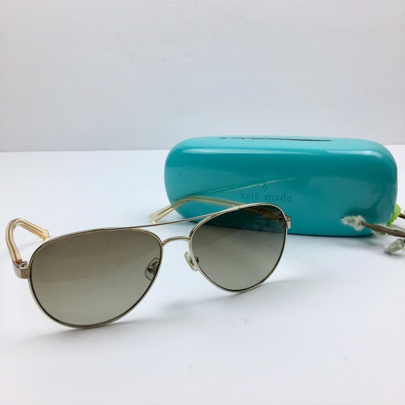 kate spade Accessories - KATE SPADE Gold Frame Aviator Sunglasses w/ Case